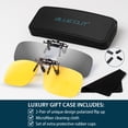 thumbnail image 6 of BLUE CUT Clip on Polarized Night vision Glasses Flip up Sunglasses UV-400 to Wear Over prescription Glasses for night driving Silver & Yellow, 6 of 7
