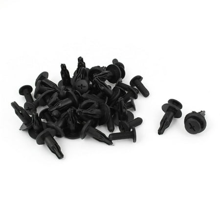 Unique Bargains 24Pcs Black Plastic Rivets Fastener Clip 8mm x 18mm x 22mm for Car Bumper