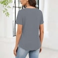 thumbnail image 4 of CALAFEBILA Womens Short Sleeve Tops Casual Summer Plain Womens Shirts Short Sleeve V Neck T-shirts, 4 of 8