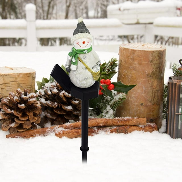 Luz Solar navideña para con estaca, luz navideña festiva de 43cm de altura, luces de jardín de hadas resistentes a la intemperie para jardín Muñeco de nieve shamjiam Luces de bastón de caramelo