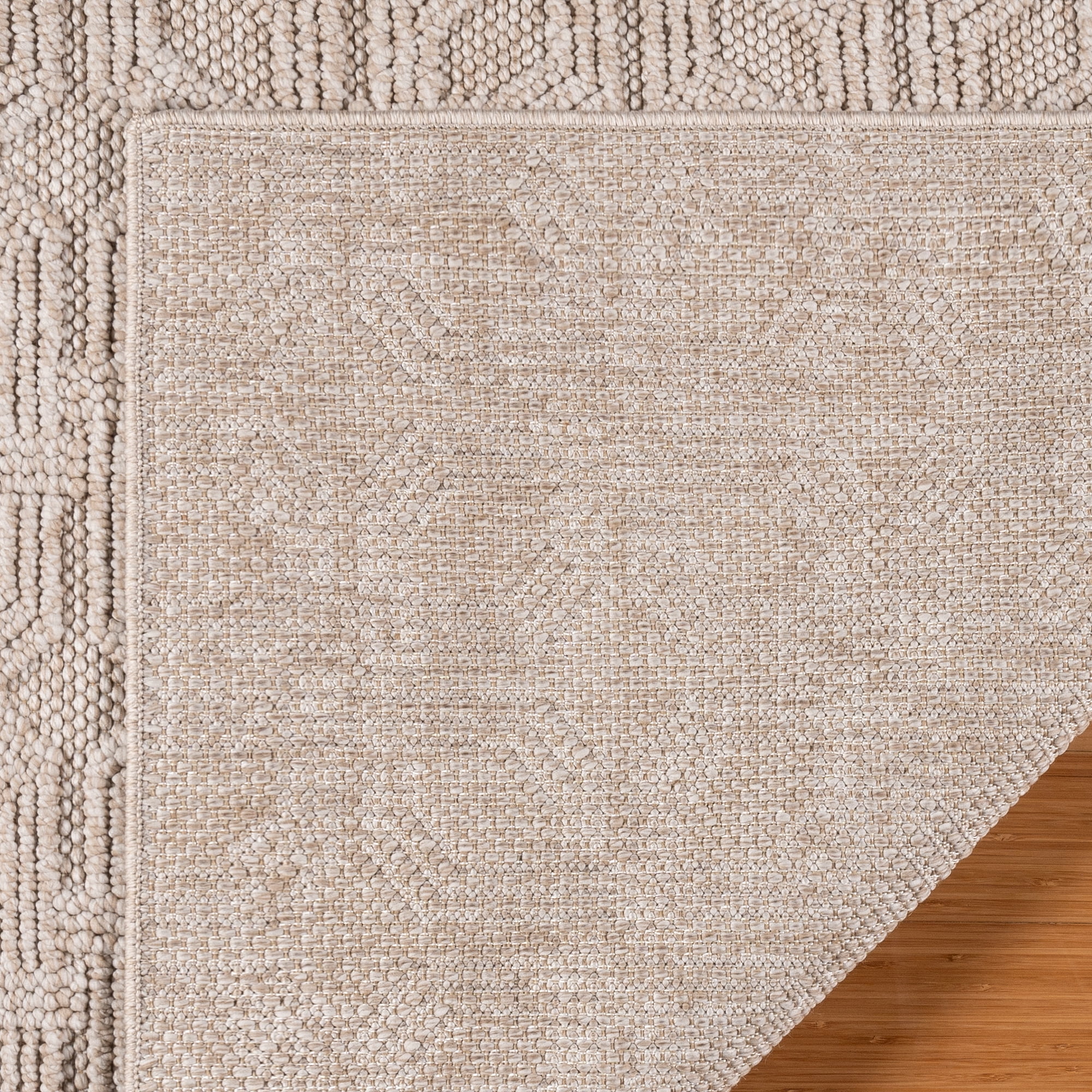 Gertmenian Malini Haley Beige Modern Geometric Tonal Polyester High-Low Indoor Area Rug, 9x13