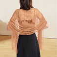 thumbnail image 2 of Scarf For Women Casual Brown Shawl Lace Shawl Bride's Bridesmaid Evening Dress Cheongsam Shawl Dinner Hollowed Out Lace Shawl Scarf, 2 of 4