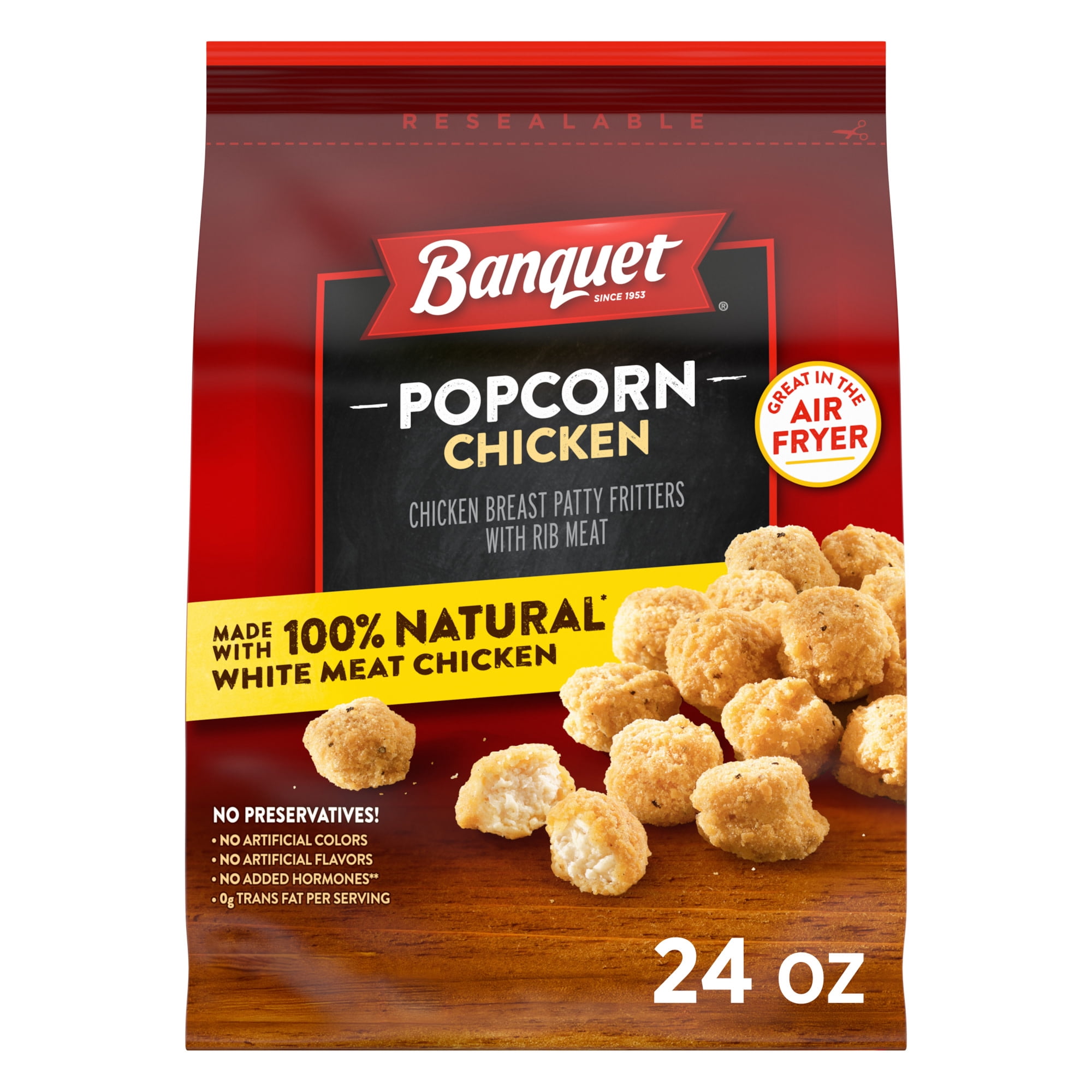 Banquet Popcorn Chicken, 9g Protein per Serving, Frozen Meal, 24 oz.