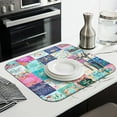 thumbnail image 3 of Pioneer Flower Floral Print Pattern Dish Drying Mat for Kitchen 1 Pack, Ultra Absorbent Microfiber Dishes Drainer Mats,16"x18", 3 of 6