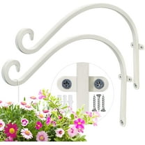 WLGJL Hanging Plant Hanger Outdoor: 12-Inch Bird Feeder Wall Hooks Metal Plant Bracket Hook for Hanging Flower Baskets,2pack(white)