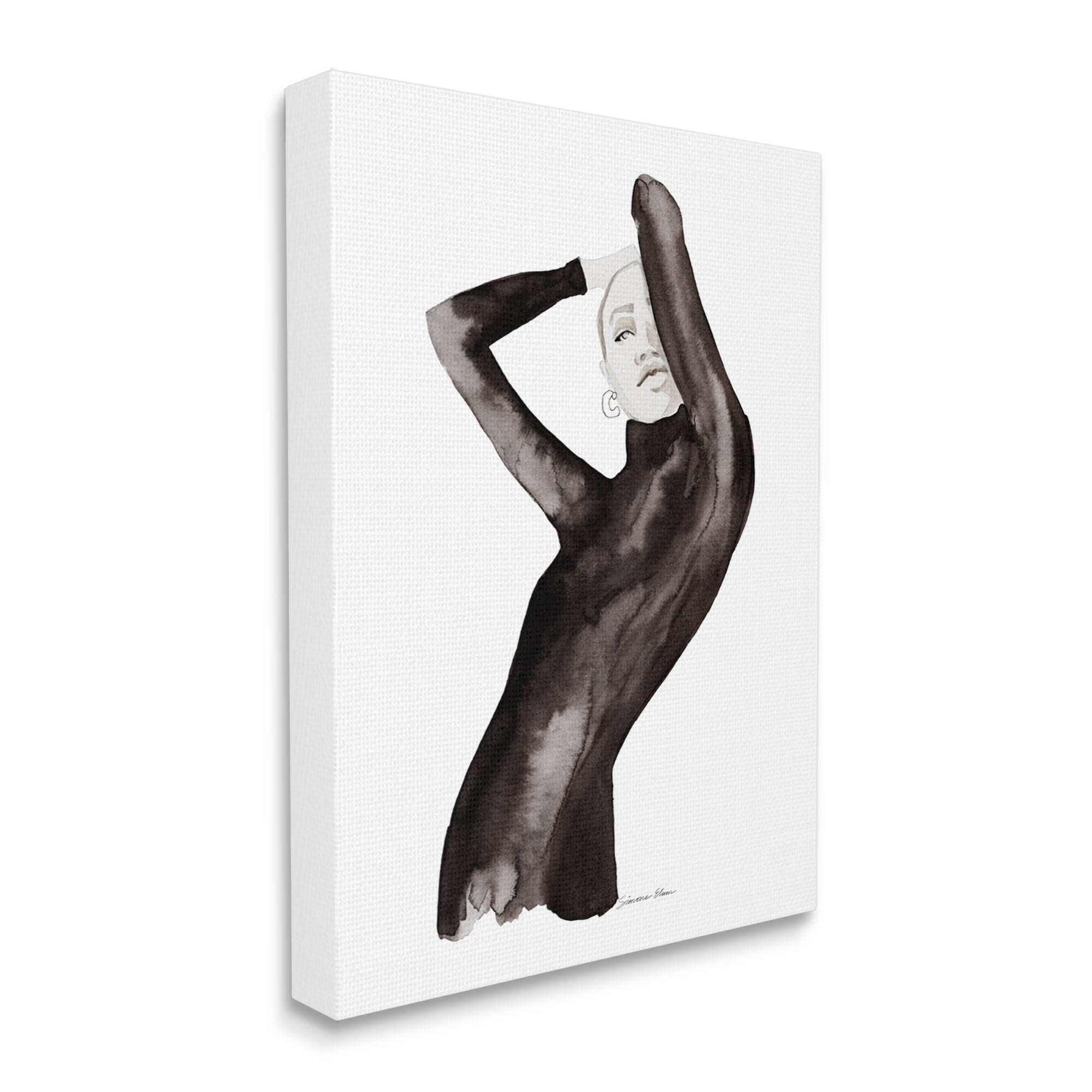 Stupell Industries Fashion Illustration Girl Beauty & Fashion Painting Gallery Wrapped Canvas Print Wall Art, 16 x 20