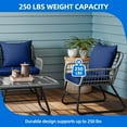 thumbnail image 4 of Dextrus 4-Piece Wicker Patio Set, Outdoor Rattan Furniture with Cushions & Glass Table, Navy Blue, 4 of 9