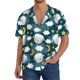 thumbnail image 1 of Balery Sweet Dream Lamb Camisa Casual de Manga Corta con Botones para Hombre, Texturizada, Estilo Cubano, para Playa, Verano-Medium, 1 of 5