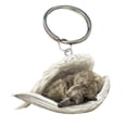 thumbnail image 1 of Cat Dog Sleeping Angel Acrylic Keychain D7W7, 1 of 5