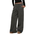 thumbnail image 2 of Women'S Wide Leg Sweatpants Baggy Drawstring High Waisted Joggers Lounge Sweat Pants with Pockets Carbon Grey XL, 2 of 9