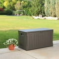 thumbnail image 3 of Lifetime New Outdoor Polyethylene Deck Box and Bench 116 Gallon, Brown (60089), 3 of 12