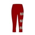 thumbnail image 4 of Jjayotai Womens Pants, Yoga Pants Women, Women's Easter Yoga Pants, Bunny Eggs Printed Trousers, Womens Casual Capris Pants Leggings for Women Red^ M, 4 of 4