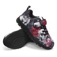 thumbnail image 3 of Pointodoor Retro Skull Rose Running Shoes for Girls Breathable Lightweight Halloween Shoes Non Slip Hiking Athletic Tennis Sneakers Anti Skid Sole, 3 of 7
