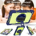 thumbnail image 6 of Case for 2021 Samsung Tab A7 Lite 8.7", Galaxy Tab A7 Lite Case (8.7 Inch Model SM-T220), Cute Kickstand Case with Hand/Shoulder Strap, Plastic/Silicone Hard Rugged Cover,Dark Blue + Black, 6 of 7