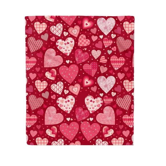 Aufmer 1 Pcs Valentine's Day Themed Flannel Blanket, Digital Print Soft Throw for Air Conditioned Spaces, Cozy Nap Cover with Romantic Design, Festive Home Decor for Special Occasions(Multicolor)