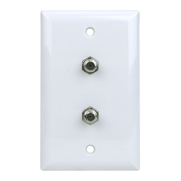 Construct Pro Wall Plate with Dual F-81 Connectors (White)