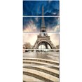 thumbnail image 2 of Paris Eiffel Towerwith Stairs - Landscape Photo Canvas Art Print, 2 of 3
