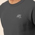 thumbnail image 5 of Dalix UFO Embroidered Fleece Crewneck Long Sleeve Sweatshirt Mens in Asphalt Gray S Small, 5 of 5