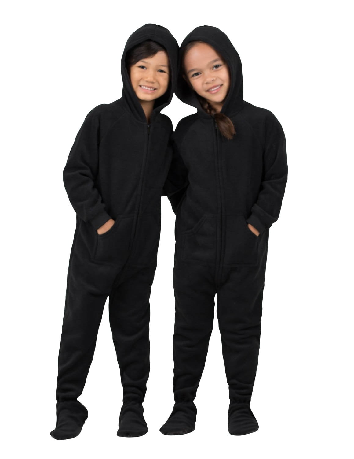 Footed Pajamas Midnite Black Toddler Hoodie Fleece One Piece