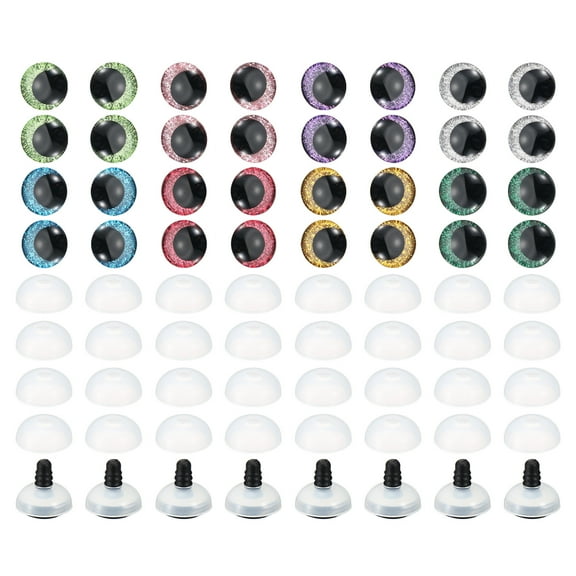 Uxcell 14mm Flash Safety Eyes, 48 Set Colorful Crocheting Safety Eyes, 8 Colors