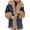 Khaki, variant on Jean Jacket for Women Plus Size Fall Women's Winter Fashion Large CollarCWarm Long Denim Jacket Cotton Jacket,Black XXL