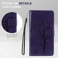 thumbnail image 2 of FOR iPhone 7 / 8 / SE 2020 / SE 2022 Case Wallet Case with Kickstand Credit Card Holder Slots Cute Cat Butterfly & Tree Embossed Premium PU Leather Protective Phone Case with Wrist Strap,Purple, 2 of 8
