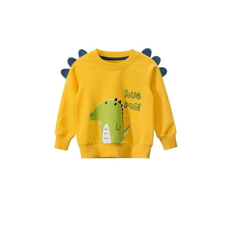 

Listenwind SDD Toddler Girl Boy Long Sleeve Sweatshirt Top Dinosaur Printed Pullover Outfits