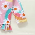 thumbnail image 3 of Zanarzt Toddler Girl Swimsuit One Piece Toddler Girls Long Sleeve Fruit Printing Beach Bathing Baby Suit Girls Swimwear Swimsuit and Hat Pink,6-12 Months, 3 of 5