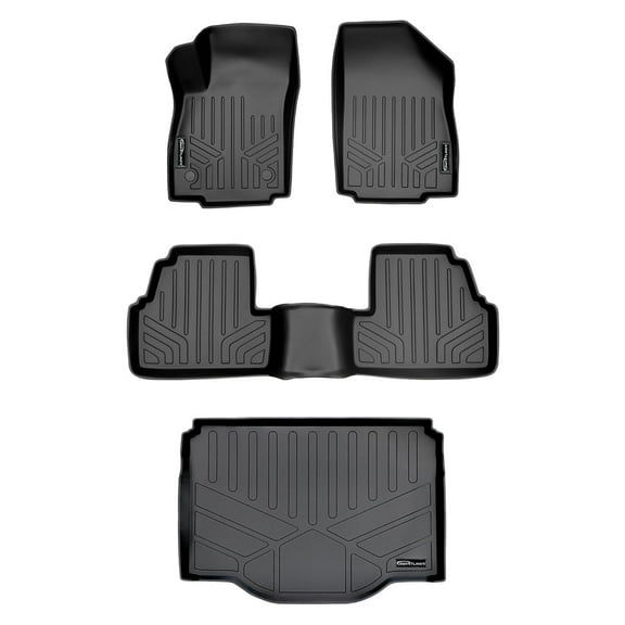 SMARTLINER Custom Fit Floor Mats 2 Rows and Cargo Liner Set Black Compatible With 2013-2022 Buick Encore / 2014-2022 Chevrolet Trax