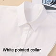 thumbnail image 6 of Women'S Fake Collar Detachable Collar Blouse Half Shirts False Collar（White, Black）-White-Style:Round Tip Cotton;, 6 of 7