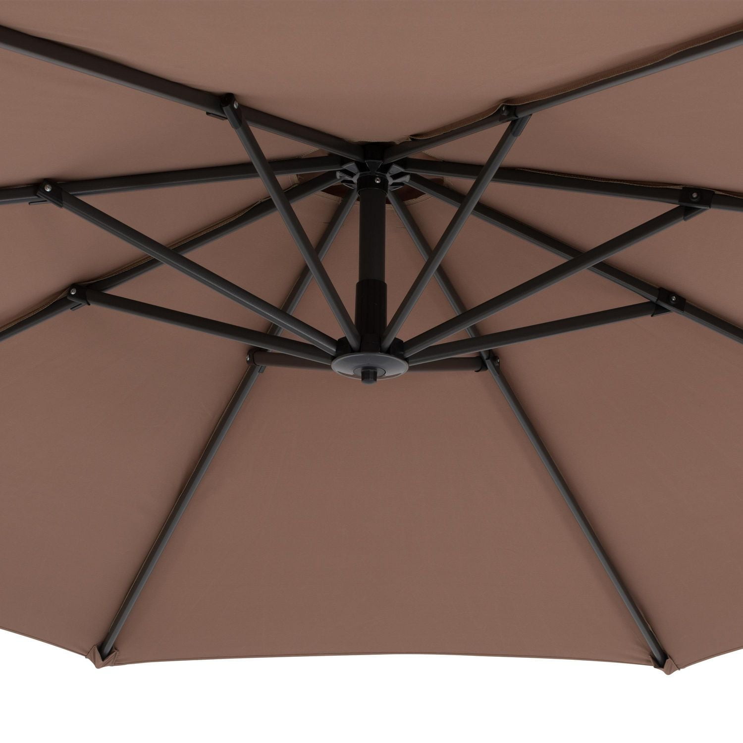 CorLiving Endure 9.5ft Cantilever Outdoor Patio Umbrella with Fillable Wheeled Base and Aluminum and Steel Frame