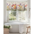 thumbnail image 4 of Curtain Valance for Windows,Spring Pastoral Colorful Flower Leaves Kitchen Valances Rod Pocket Short Curtains,Beige Linen Background Window Treatment Panel for Bedroom Bathroom 42x12in, 4 of 9