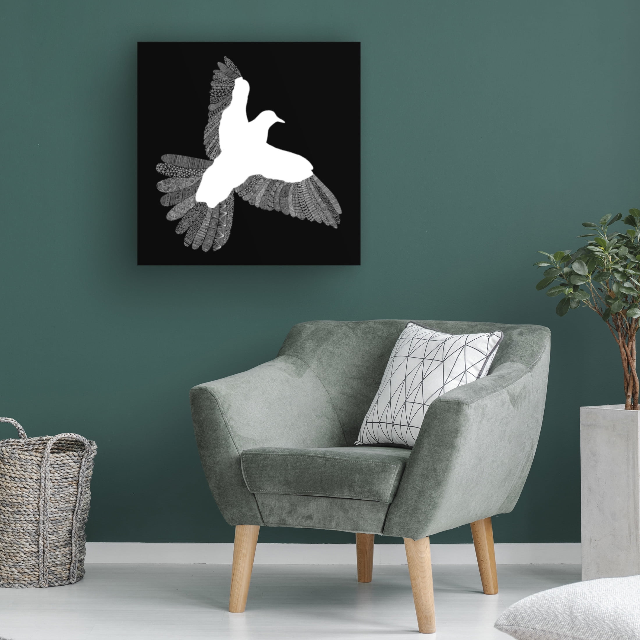 Trademark Fine Art Florent Bodart Bird Black Canvas Wall Art