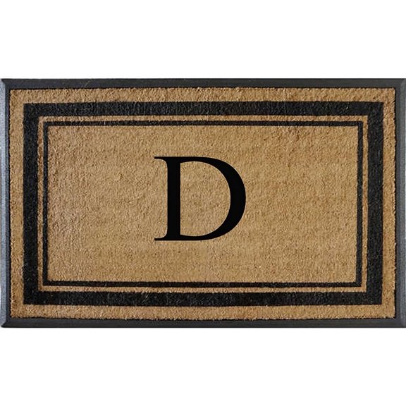 A1HC Natural Rubber & Coir Flocked Doormat, 30x48, Monogrammed Door Mat For Front Door, Anti-Shed Treated Durable Mats for Entrance