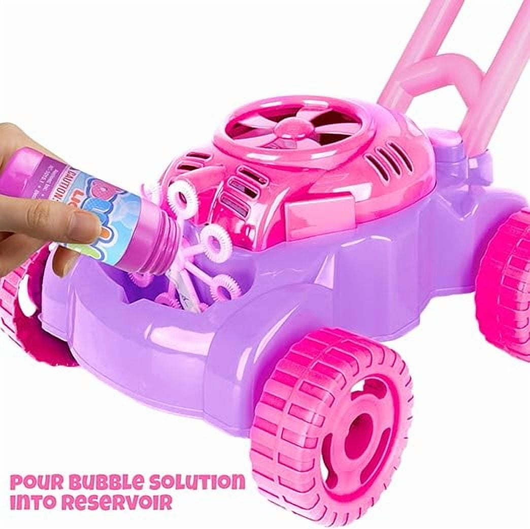 ArtCreativity Pink Bubble Lawn Mower, Toddlers, Bubble Solution Included
