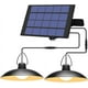 thumbnail image 1 of Lámpara solar colgante para exteriores, luz blanca cálida IP65, resistente al agua, para jardín, con 2 lámparas y panel solar, 1 of 6