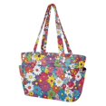 thumbnail image 2 of FORMRS Tote Bag for Women Quilted Large Capacity Travel Work Carry On Shoulder Handbag, Whimsical Floral, 2 of 7
