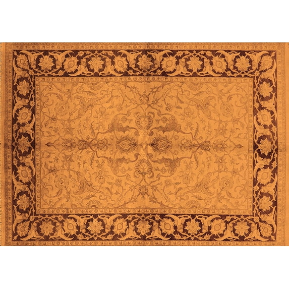 Ahgly Company Indoor Rectangle Oriental Orange Traditional Area Rugs, 6' x 9'