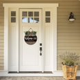 thumbnail image 2 of Eveokoki 12" Welcome -ish Depends Who You Are Signs for Front Door Farmhouse Porch Rustic Round Wooden Hanging Wreaths for Housewarming Gift Christmas Festival Decoration Outdoor Indoor Wall Decor, 2 of 5