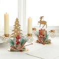 thumbnail image 2 of Candelabro navideño 2024, árbol de alce de Papá Noel, candelabro de hierro dorado, adornos de mesa de Año Nuevo, regalo de Navidad, decoración para el hogar, 2 of 5