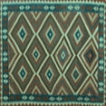 thumbnail image 1 of Ahgly Company Indoor Square Oriental Light Blue Traditional Area Rugs, 6' Square, 1 of 4