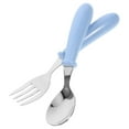 thumbnail image 4 of KAKOWELY 1 juego de utensilios para niños pequeños, cuchara, tenedor de acero inoxidable, tenedor para niños, tenedor para niños pequeños con mango de plástico, 4 of 5