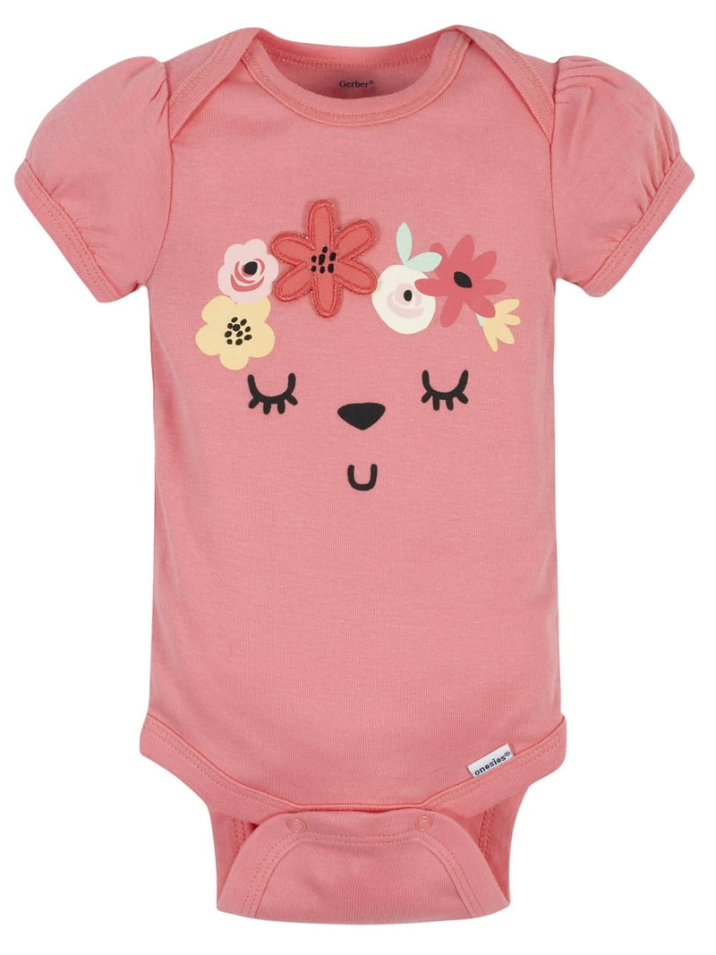 Gerber Baby Girl Bodysuits Soft Cotton Essentials