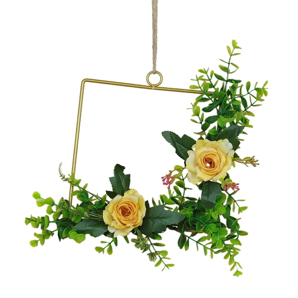 Bearachild Decoración de boda con flores artificiales, fácil de limpiar, elegante decoración de bajo mantenimiento para interiores o Decoración del hogar champán cuadrado