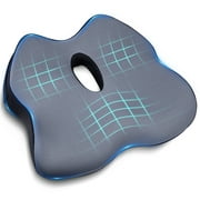 BISNIE Memory foam Coccyx Cushion Ergonomically Designed, Relieves Lower Back Pain, Sciatica  (Grey/Black)