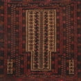 thumbnail image 1 of Ahgly Company Machine Washable Indoor Square Traditional Red Brown Area Rugs, 3' Square, 1 of 7