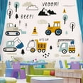 thumbnail image 4 of Mulaibdin 37 pcs Cartoon Bulldozer Digger Wall Stickers, Adorable Baby Boys Room Decor for Bedroom Nursery Construction Wall Murals Peel and Stick (37PCS), 4 of 7