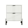 thumbnail image 3 of FESTIVO Modern 2-Drawer Nightstand Bedside Table End Table Furniture - Off-White, 3 of 5
