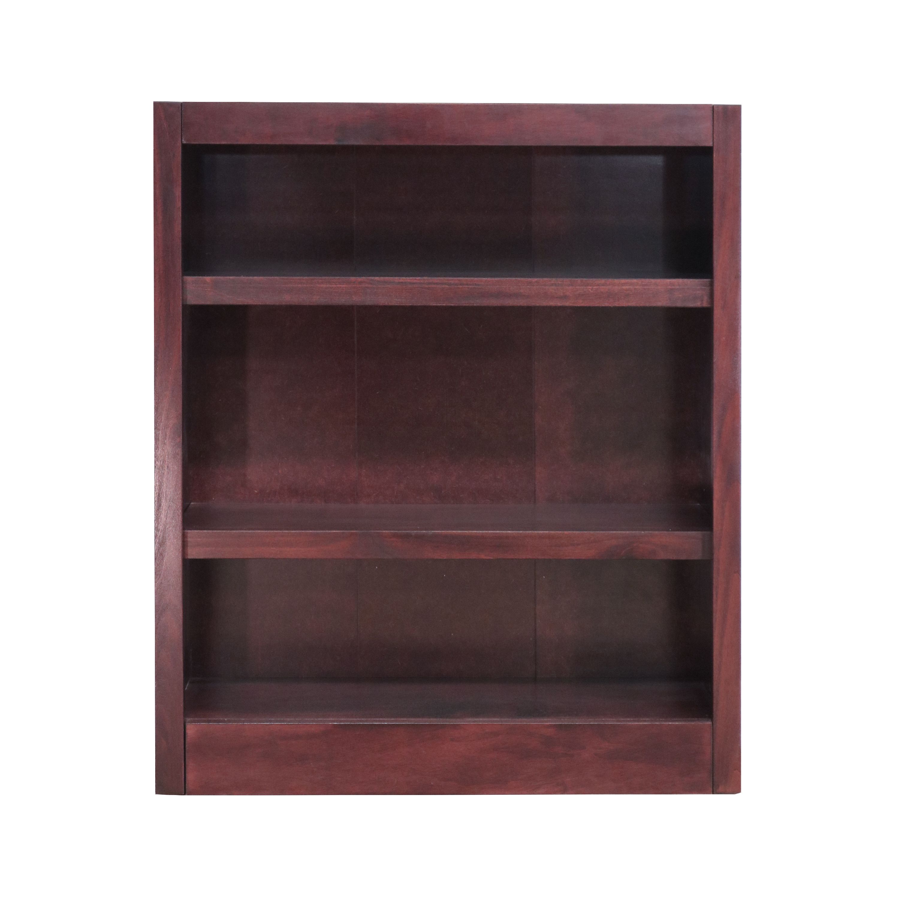 Concepts in Wood 3 Shelf Wood Bookcase, 36 inch Tall - Cherry Finish - image 5 of 6
