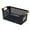 Black, variant on Manunclaims Plastic Storage Basket, Desktop Weave Baskets with Handle, Portable Bathroom Open Storage Bin, Small Plastic Containers Shelf Brackets for Shelves Countertop Kitchen Cabinet Office